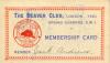 The Beaver Club Membership Card