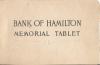 Cover of
"Bank of Hamilton 
Memorial Tablet"