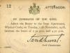 November 12, 1918, Buckingham Palace Invitation, front