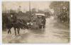 Car pulled by horses through water Salisbury Plain Floods, England 1915 Photo by Fuller Amesbury