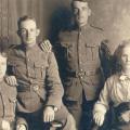 Martin, William, and George Adkins with mother, England, 1915.