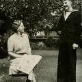 Hampton Gray standing beside his mother Wilhelmina Gray; 1941