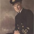 Iconic WWII portrait of Lt. Hampton Gray VC DSC in uniform; RCNVR Wavy Navy rank stripes on sleeve