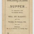 Menu cover for theatre production “Roll on Blighty” P.O.W. Camp Münster-Rennbahn Feb 7 1918 WWI