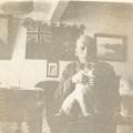 John McLurg & dog, while P.O.W. at Mürren, Switzerland, Aug. 1916 to Dec. 1917, WWI