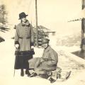 Tobogganing at Mürren P.O.W. camp, Switzerland, 1916/1917, WWI