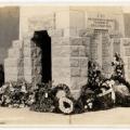 Wreaths at base of the Kamloops Cenotaph in dedication ceremony, May 24, 1925.