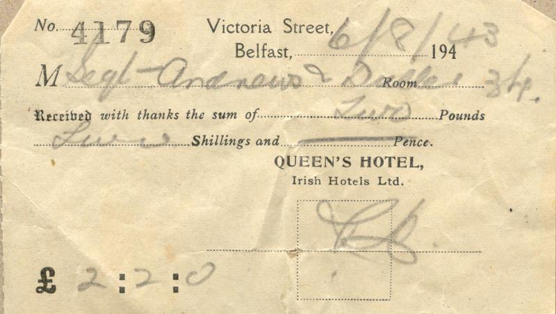 Hotel Bill, Aug. 6, 1943