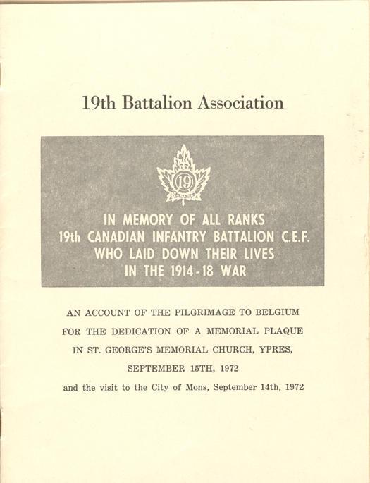 19th Battalion Association, cover