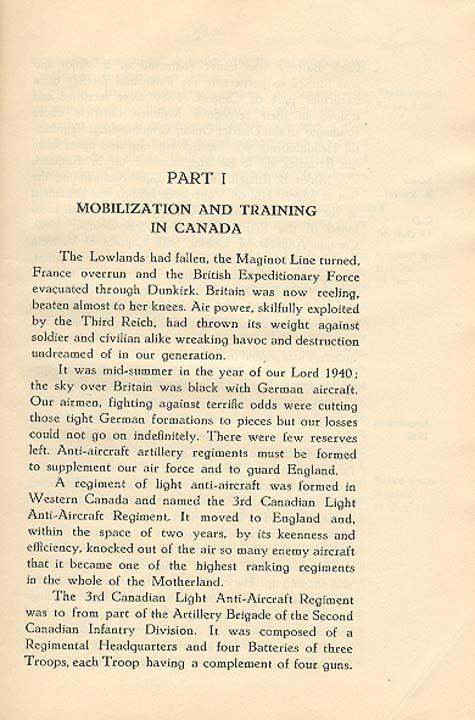 Regimental History, pg 1