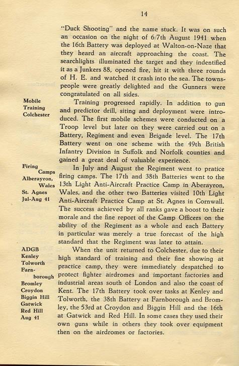 Regimental History, pg 14