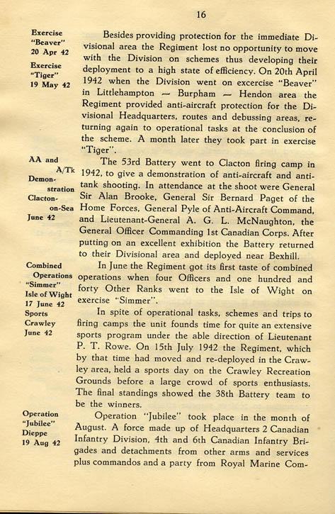 Regimental History, pg 16