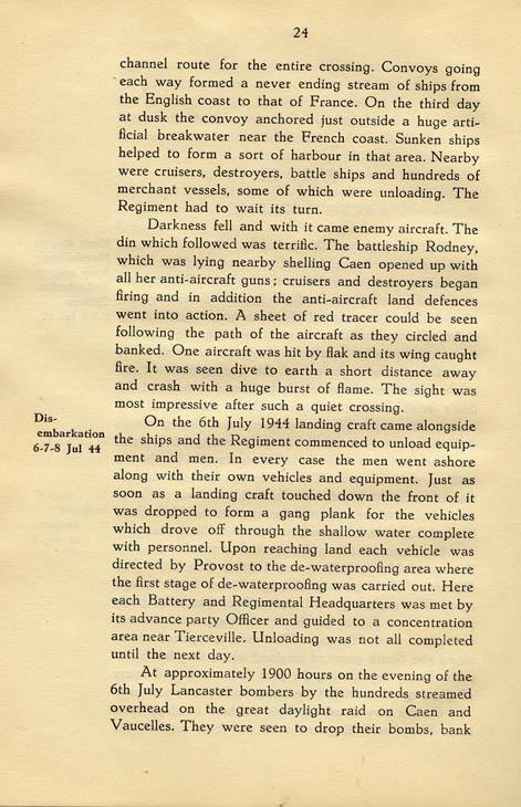Regimental History, pg 24