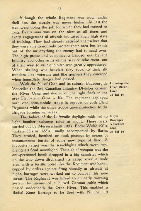 Regimental History, pg 27