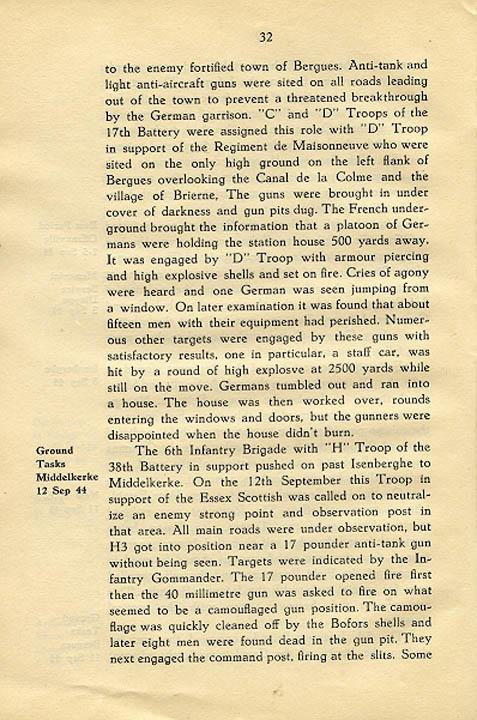 Regimental History, pg 32