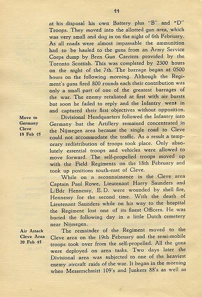 Regimental History, pg 44