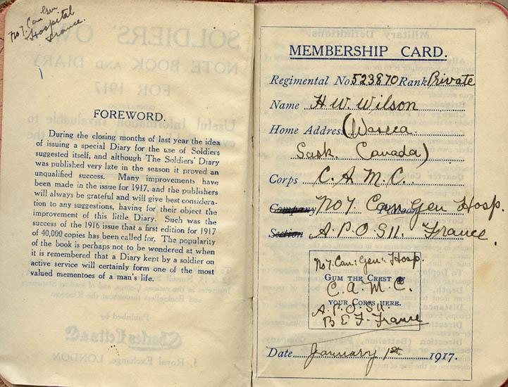 1917 Wilson diary, membership.