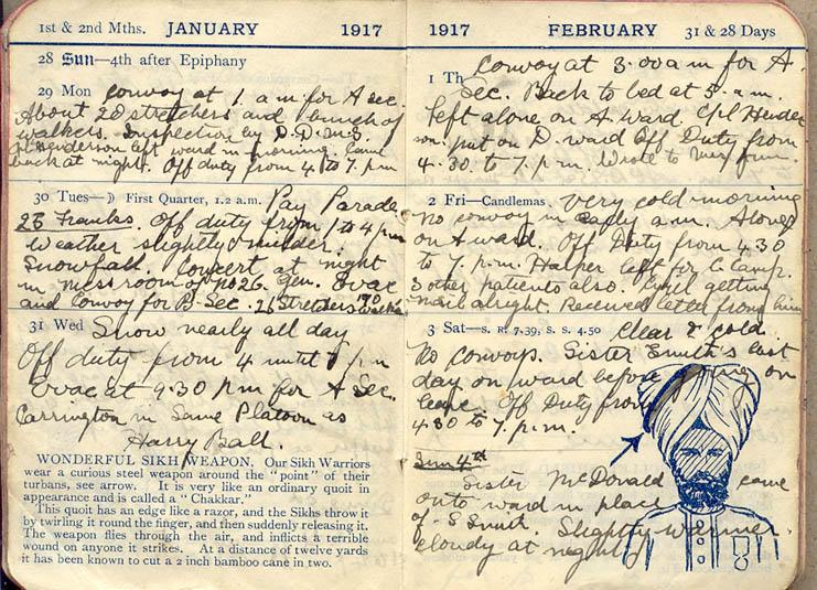 28 January 1917 Wilson diary.
