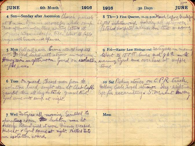 June 1916 Wilson diary, page 96/96.