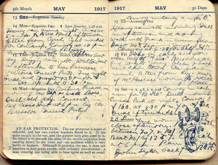 14 May 1917 Wilson diary.