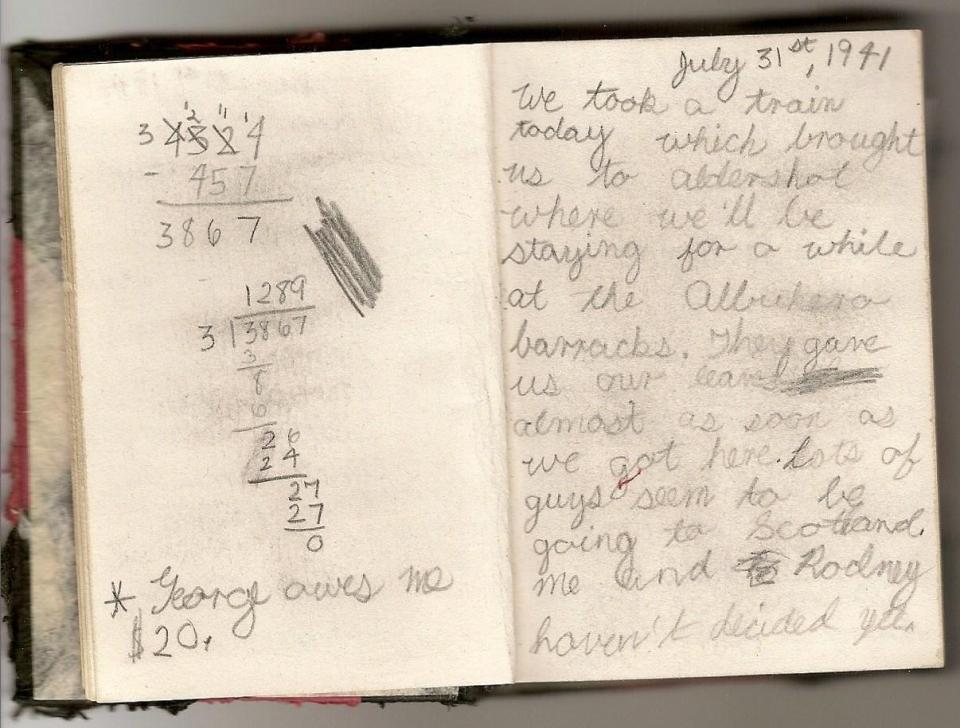 Diary entry, July 31, 1941.