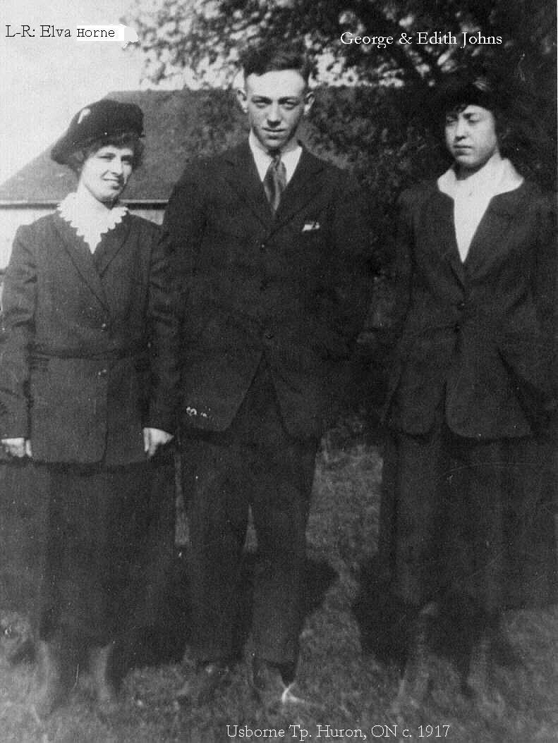 Elva Horne, George Johns, and Edith Johns