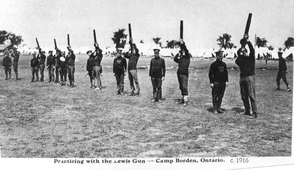 Practicing with the Lewis Gun at Camp Borden