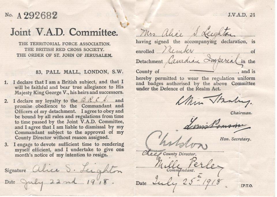 V.A.D. Committee enrollment