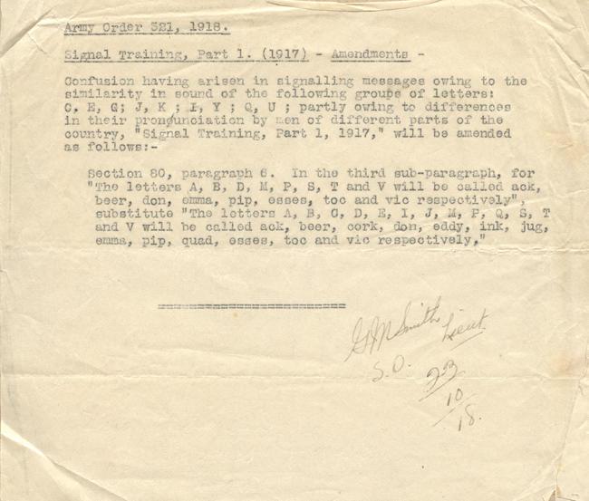 Sept 21, 1918, Army Order