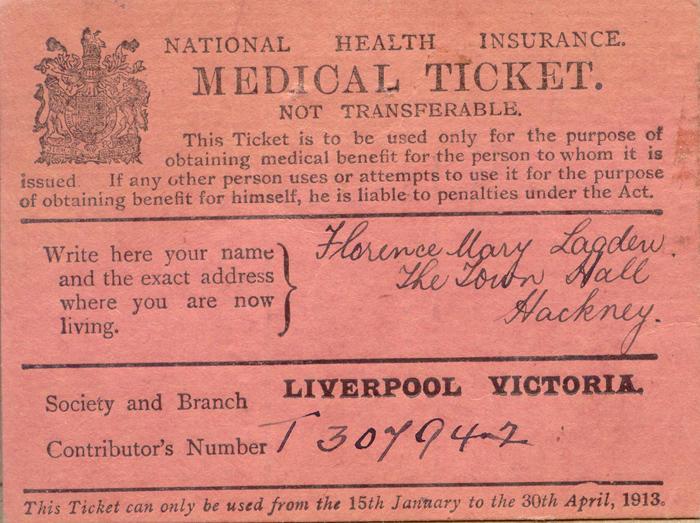 Medical Ticket, front