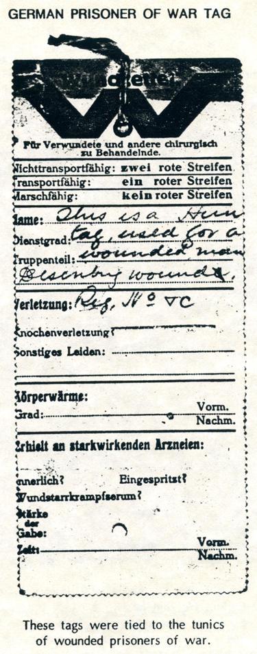 German POW tag, nd