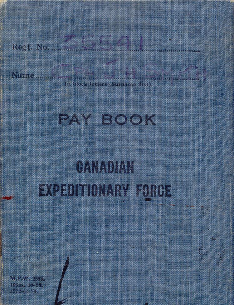Cover of CEF Paybook from May, 1919.