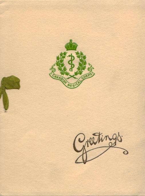 Christmas card, Canadian Medical Corp, 1917, front.