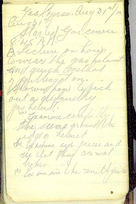 Notebook, August 31st 1915 Page 1