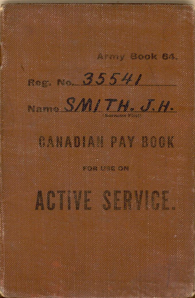 Cover of Paybook from August 1918.