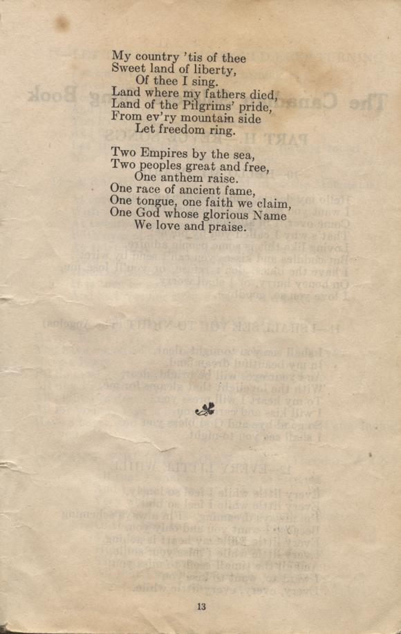 William Daniel Boon. Canadian Soldiers Songbook. Page 13.