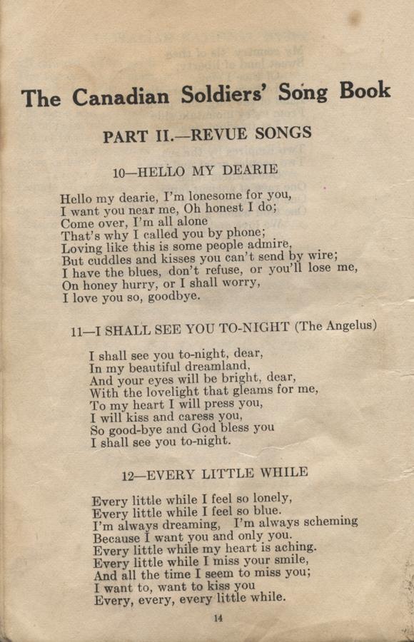 William Daniel Boon. Canadian Soldiers Songbook. Page 14.