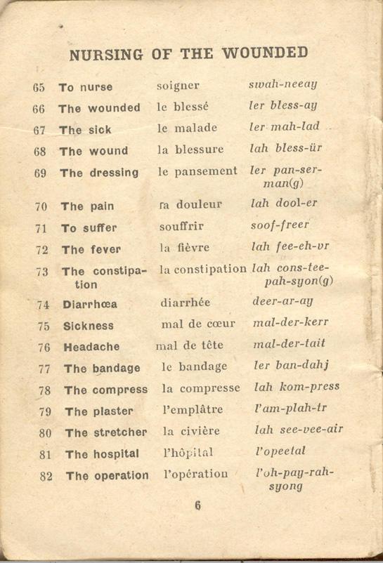 An English-French
Booklet for the British
Expeditionary Forces
Page 6