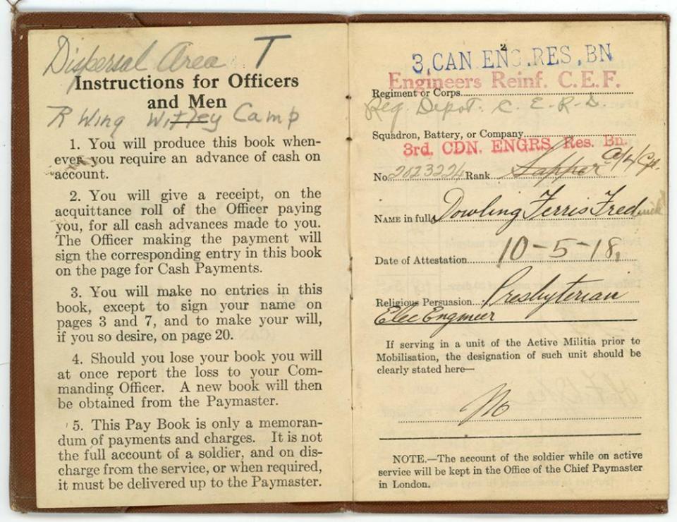 Dowling paybook page 1