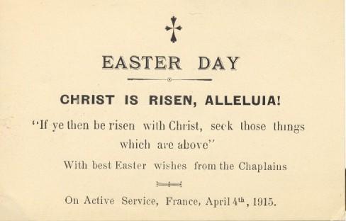 Easter Card
From Chaplin
April 4, 1915