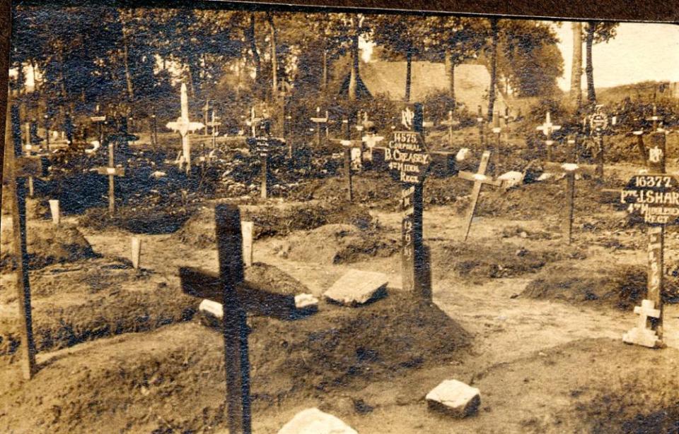 Photo Album, page 11: Dartmoor Cemetery near Becordel Village, France. 