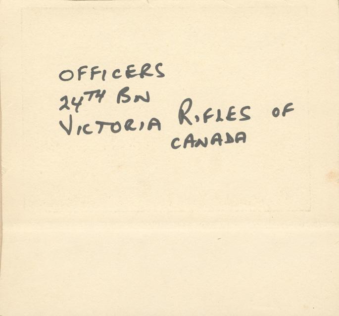 Officers 24th Bttn Victoria Rifles of Canada