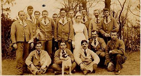 Group Photo with a Dog
&amp; Nurse Rose
Taken at a Sussex Hospital
Harry is under the "*"
Front