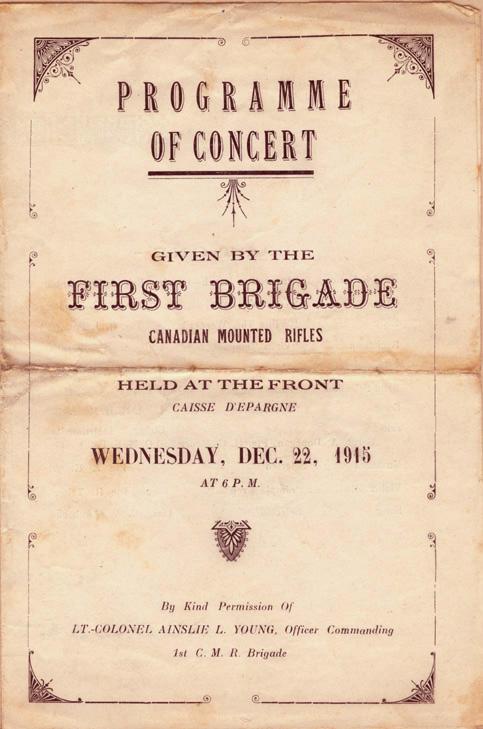 December 22, 1915, Concert Programme, front