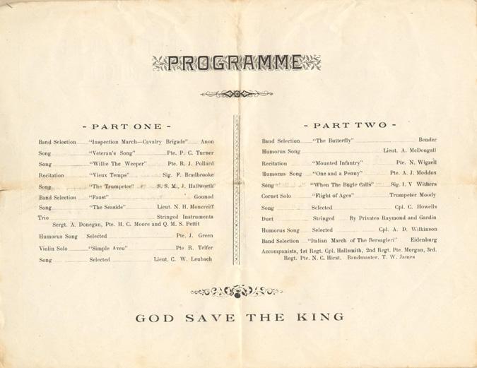December 22, 1915, Concert Programme, inside