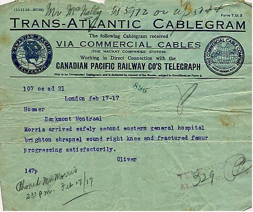 Trans-Atlantic Cablegram
February 17, 1917